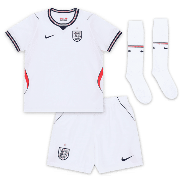 England Nike Home Stadium Mini Kit 2026 - Little Kids with Bellingham 10 printing - Jersey Teams World
