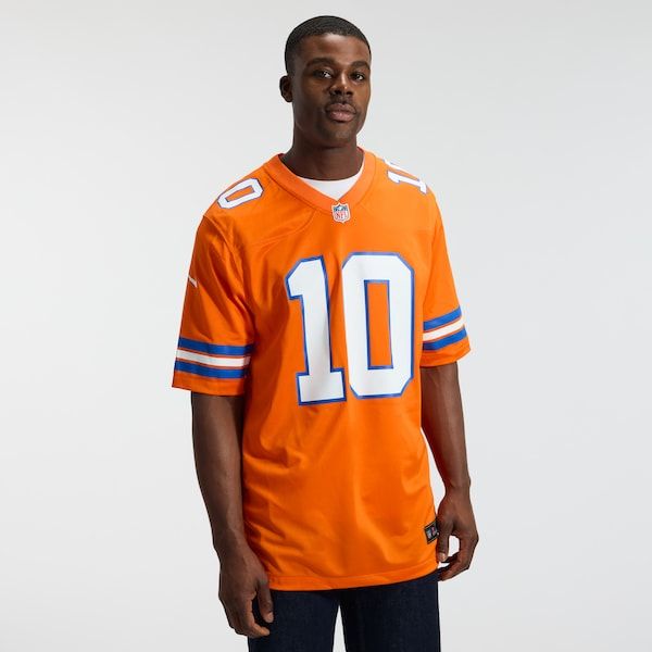 Nike Bo Nix Denver Broncos Mile High Collection 1977 Throwback Game Jersey Orange