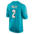 Nike Malik Willis Miami Dolphins Game Jersey Aqua