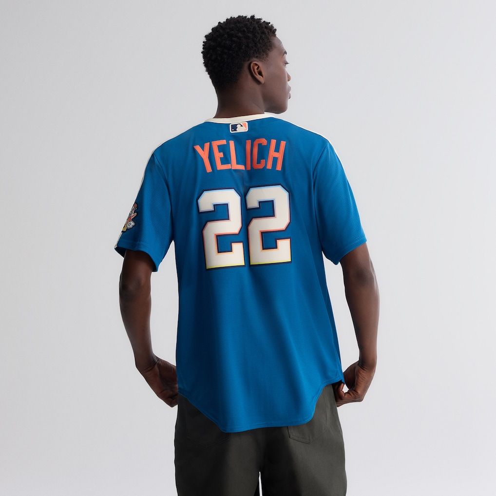 Nike Christian Yelich Milwaukee Brewers 2026 City Connect Stadium Jersey Mineral Blue