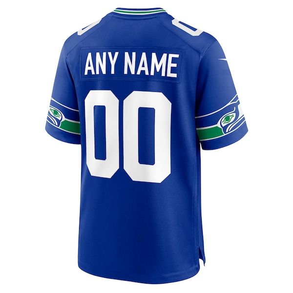 Nike Seattle Seahawks Throwback Custom Jersey Royal