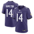 Nike Kyle Hamilton Baltimore Ravens Game Jersey Purple