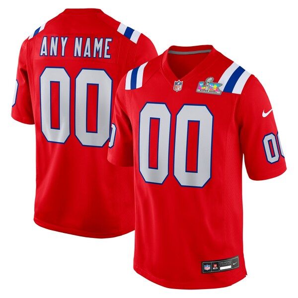 Nike New England Patriots Custom Game Jersey Red
