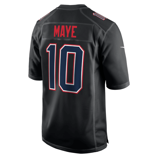 Nike Drake Maye New England Patriots Game Jersey Carbon Black