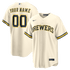 Nike Milwaukee Brewers Home Replica Custom Jersey Cream