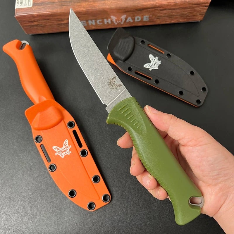knivescollection™ bm hunt meatcrafter fixed-blade utility knife – cpm-154 steel, grivory handle