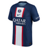 Lionel Messi PSG 2023 Nike Authentic jersey with blue and red design and Qatar Airways logo
