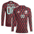 Mexico National Team adidas 2024 Home Custom Long Sleeve Authentic T-shirt - Burgundy