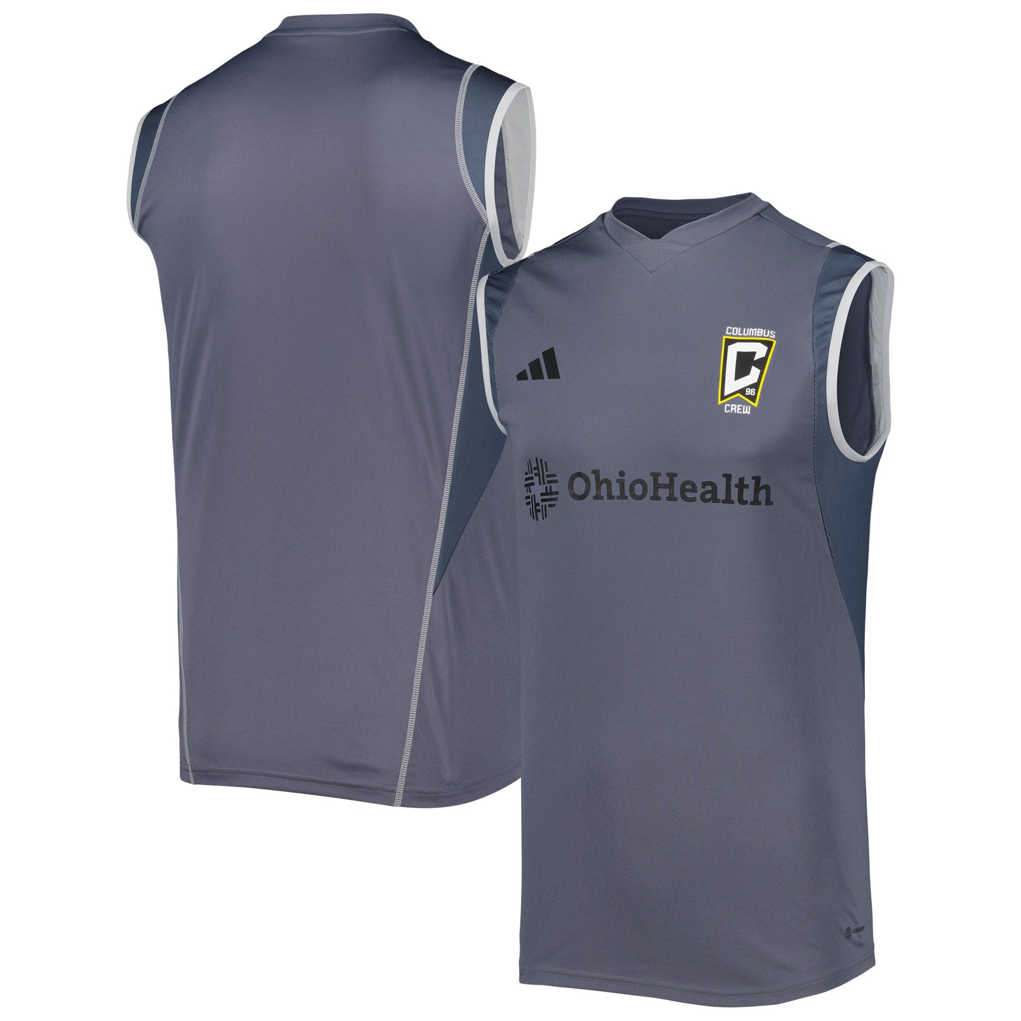 Columbus Crew adidas 2023 On-Field Sleeveless Training Authentic T-shirt - Gray