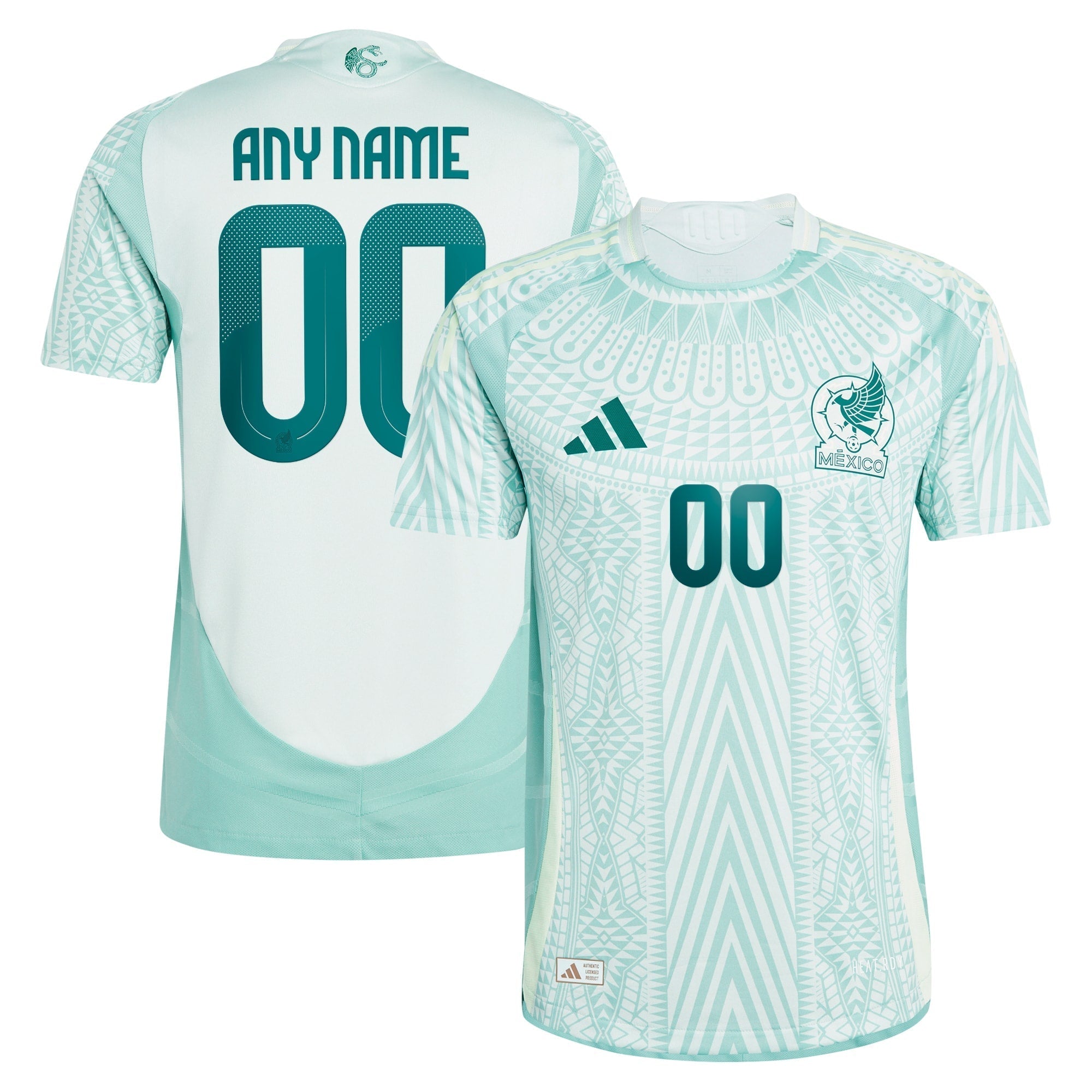 Mexico National Team adidas 2024 Away Custom Authentic T-shirt - Green