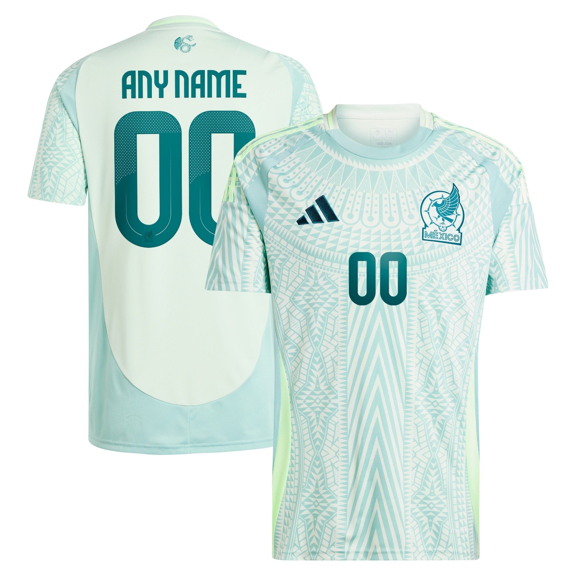 Mexico National Team adidas 2024 Away Custom Authentic T-shirt - Green