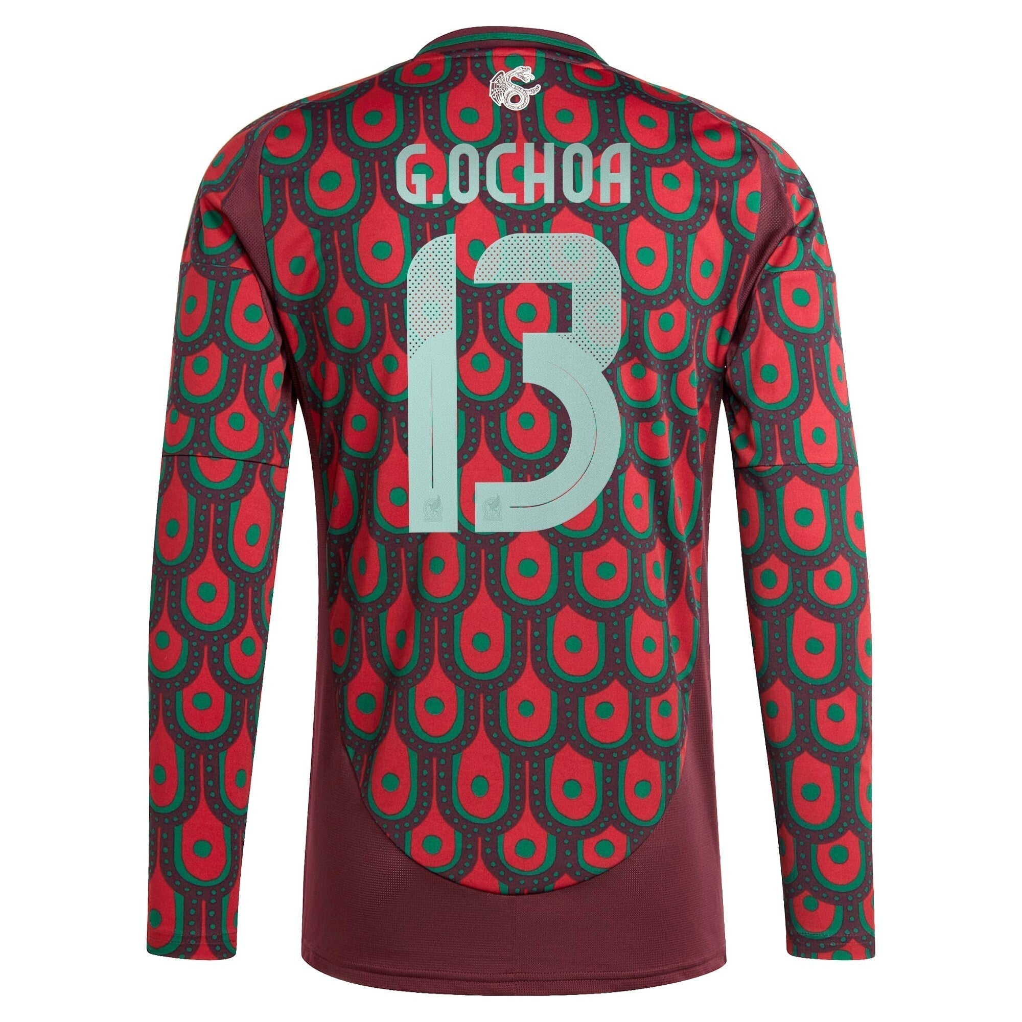 Guillermo Ochoa Mexico National Team adidas 2024 Home Player Long Sleeve Authentic T-shirt - Burgundy