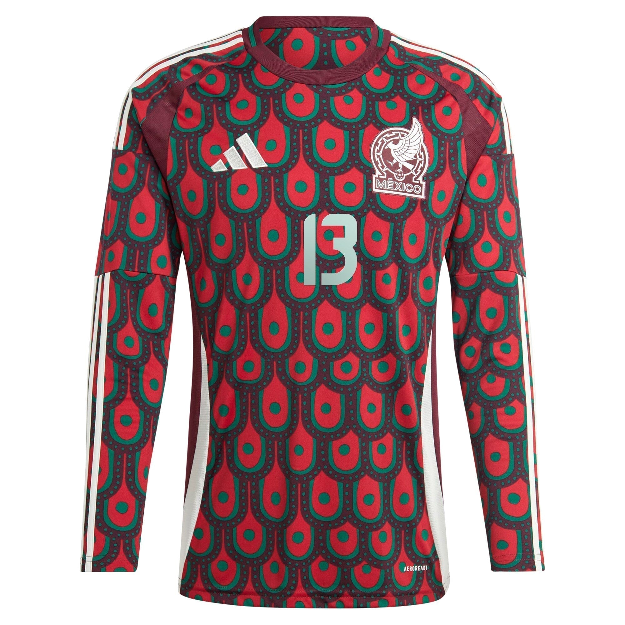 Guillermo Ochoa Mexico National Team adidas 2024 Home Player Long Sleeve Authentic T-shirt - Burgundy