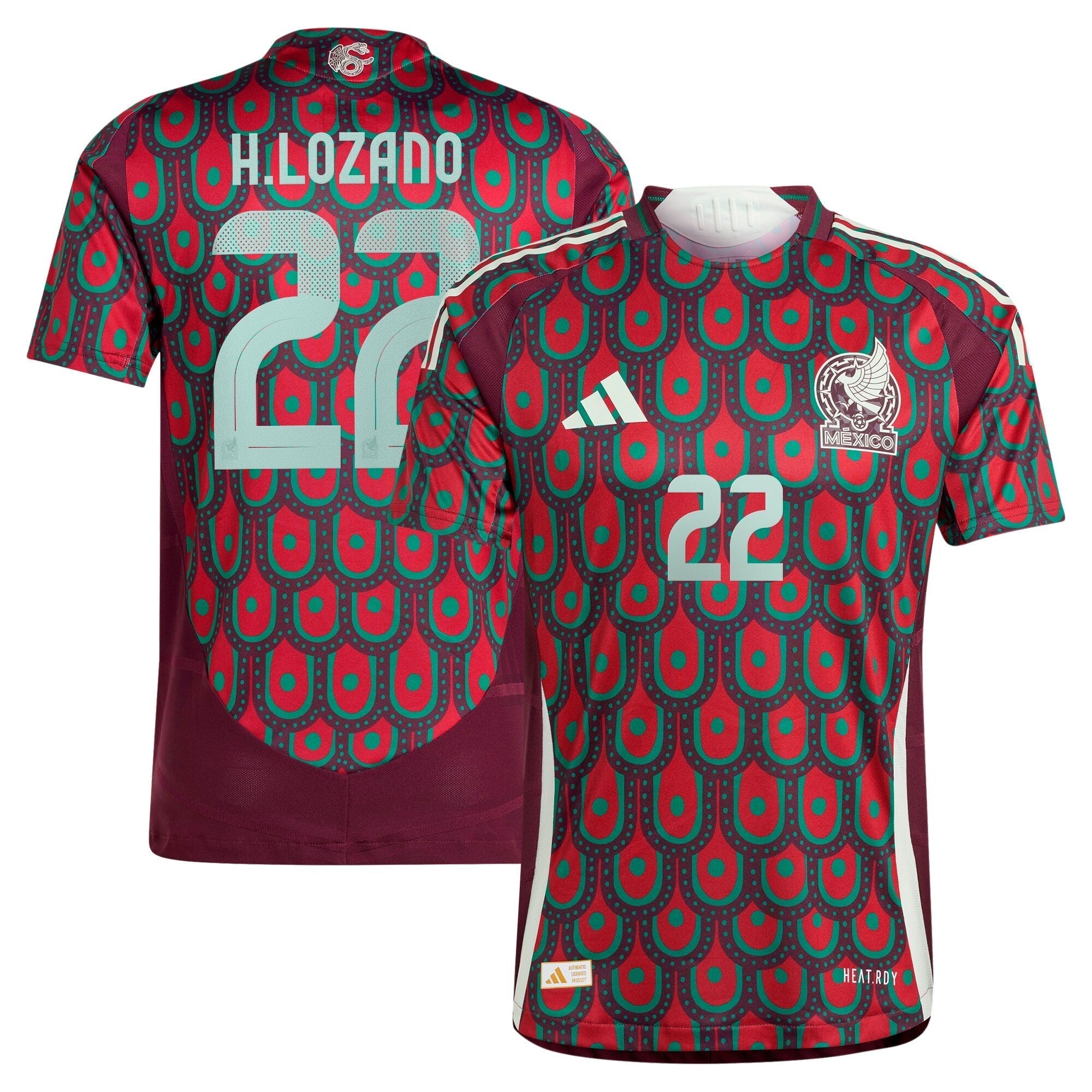 Hirving Lozano Mexico National Team adidas 2024 Home Player Authentic T-shirt - Burgundy