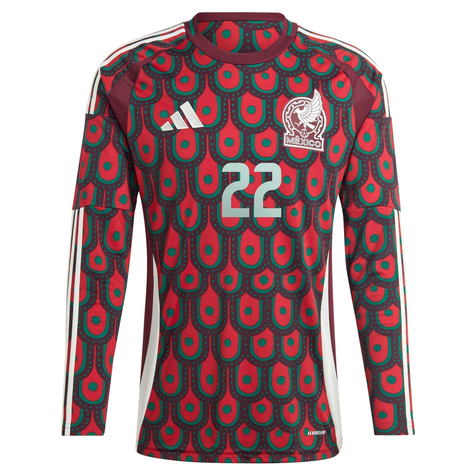 Hirving Lozano Mexico National Team adidas 2024 Home Player Long Sleeve Authentic T-shirt - Burgundy