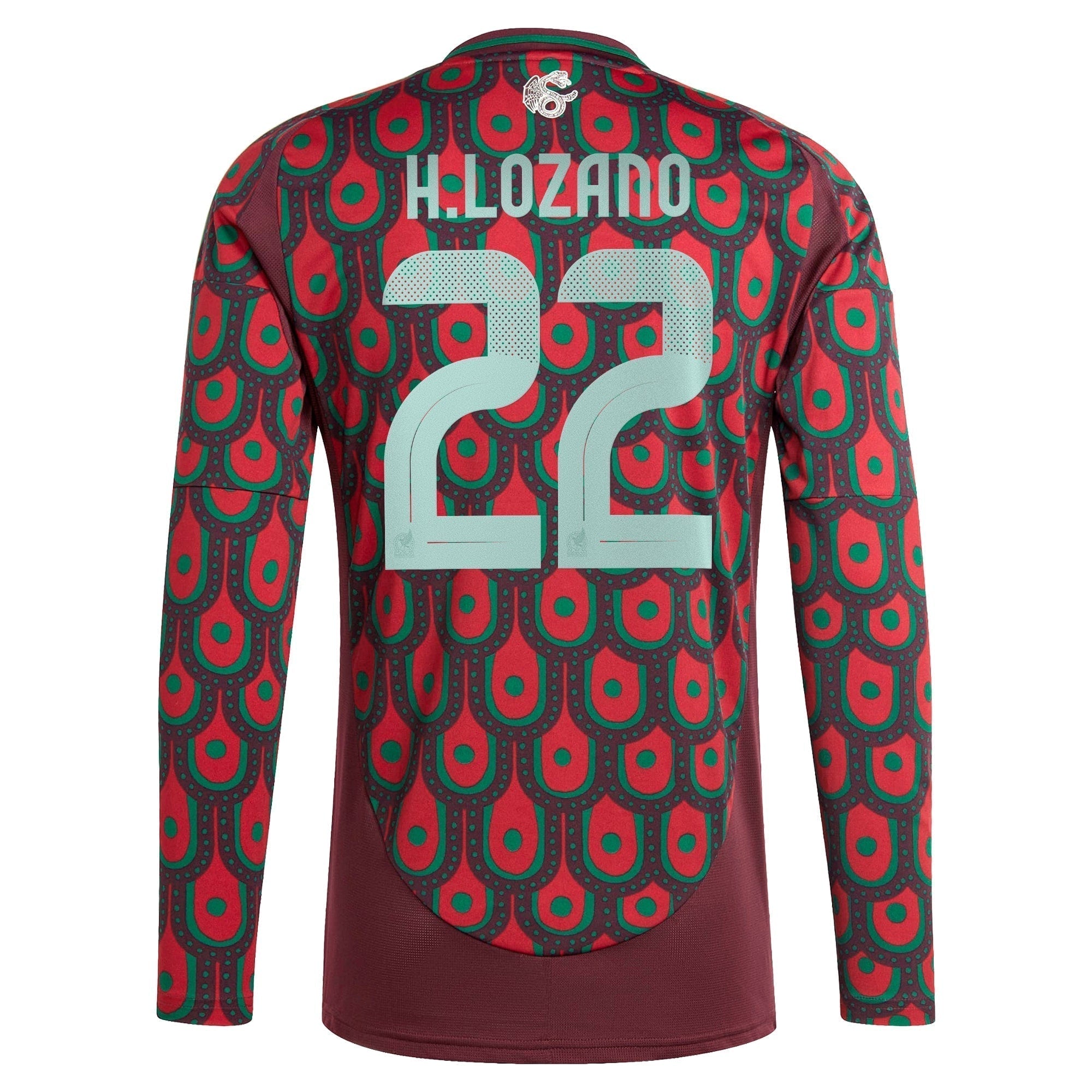 Hirving Lozano Mexico National Team adidas 2024 Home Player Long Sleeve Authentic T-shirt - Burgundy