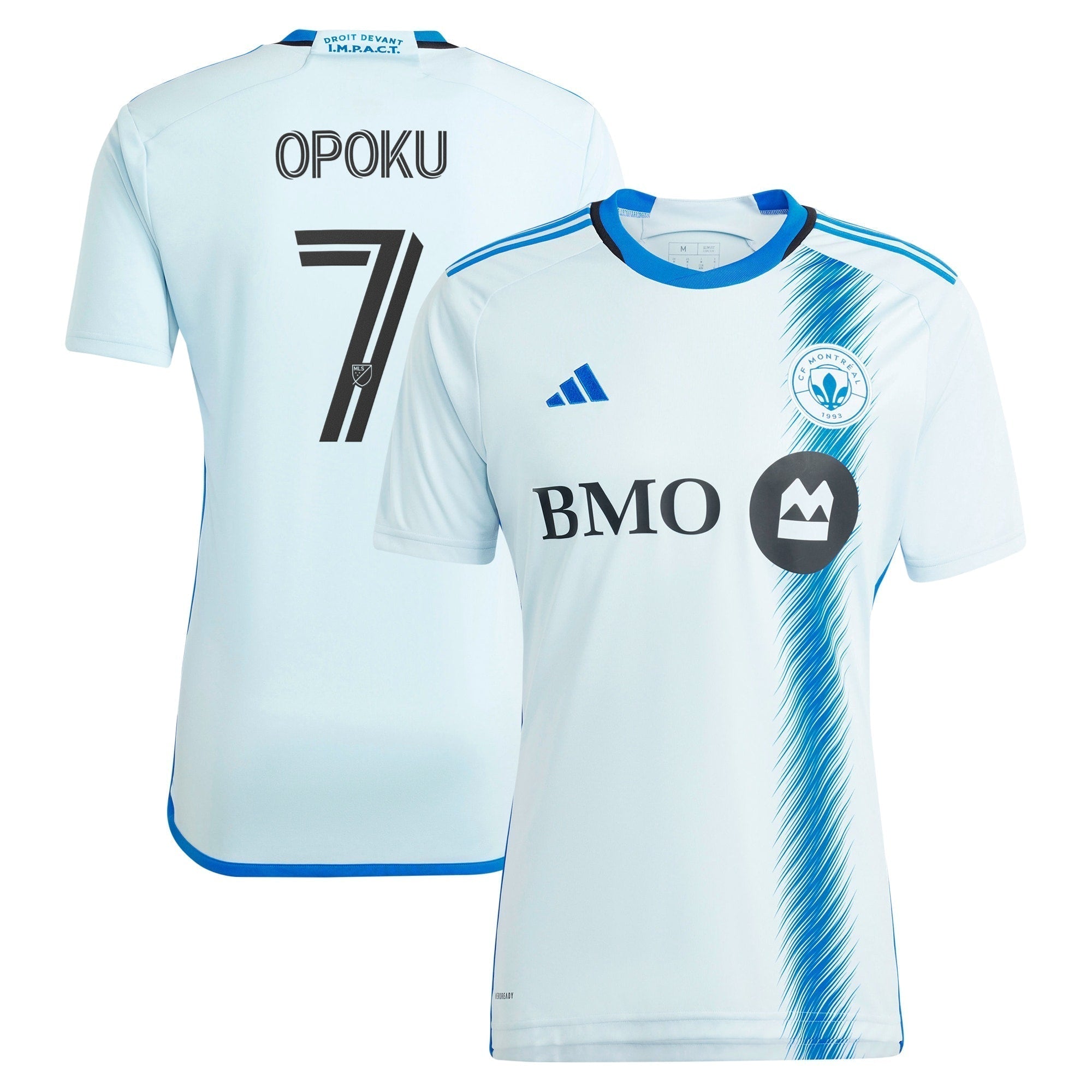 Kwadwo Opoku CF Montreal adidas 2024 La Main  Player Authentic T-shirt – Light Blue