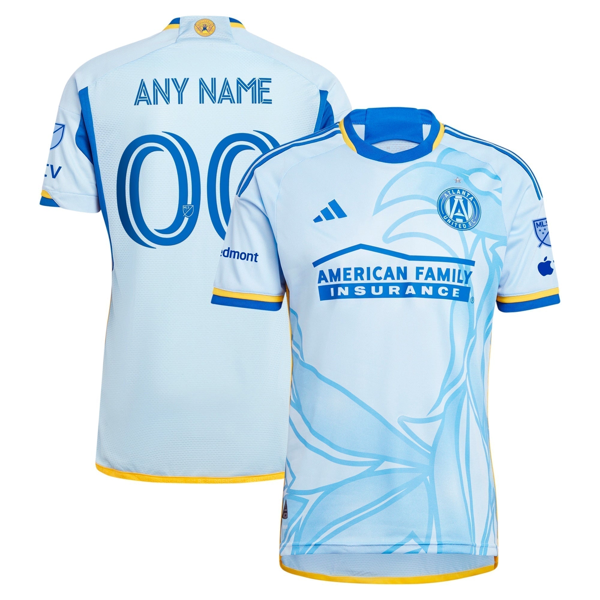 Atlanta United FC adidas 2024 The Resurgens Kit ustom Authentic T-shirt - Light Blue