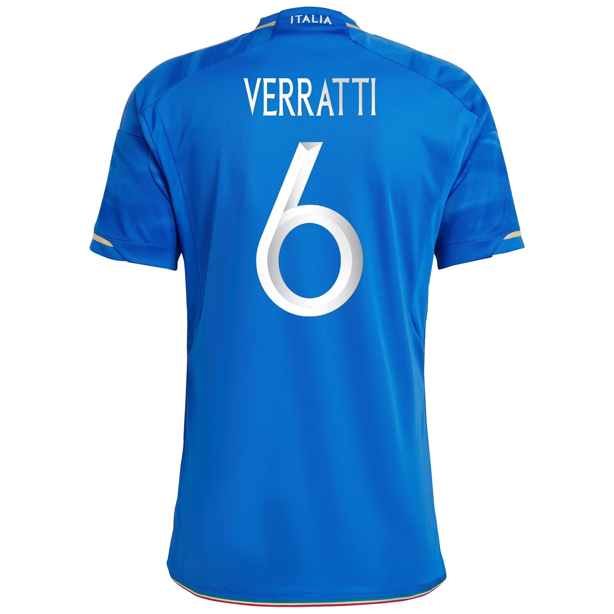 Marco Verratti Italy National Team adidas 2023 Home  Authentic T-shirt - Blue