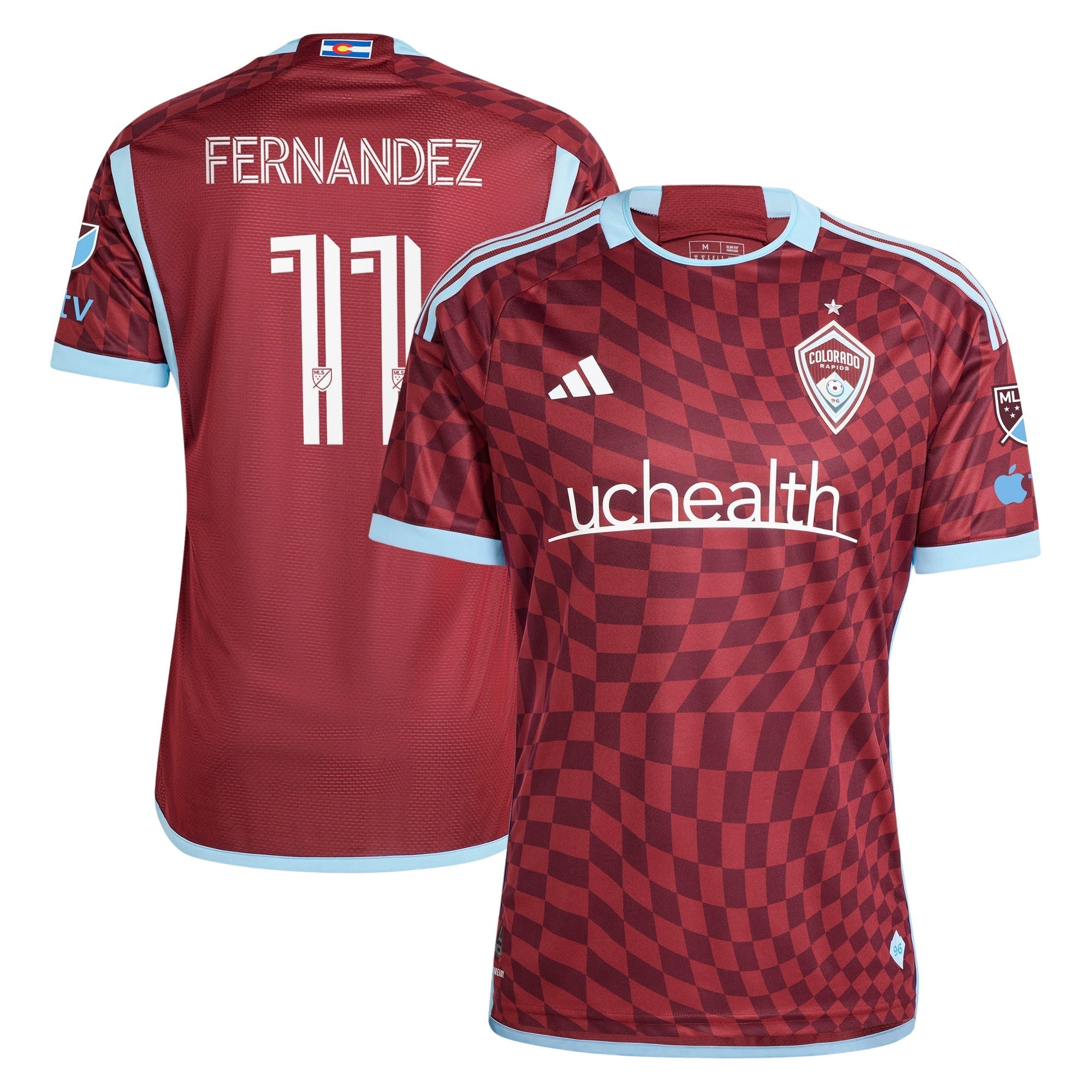 Omir Fernandez Colorado Rapids adidas 2024 One Flag Kit  Player Authentic T-shirt - Burgundy