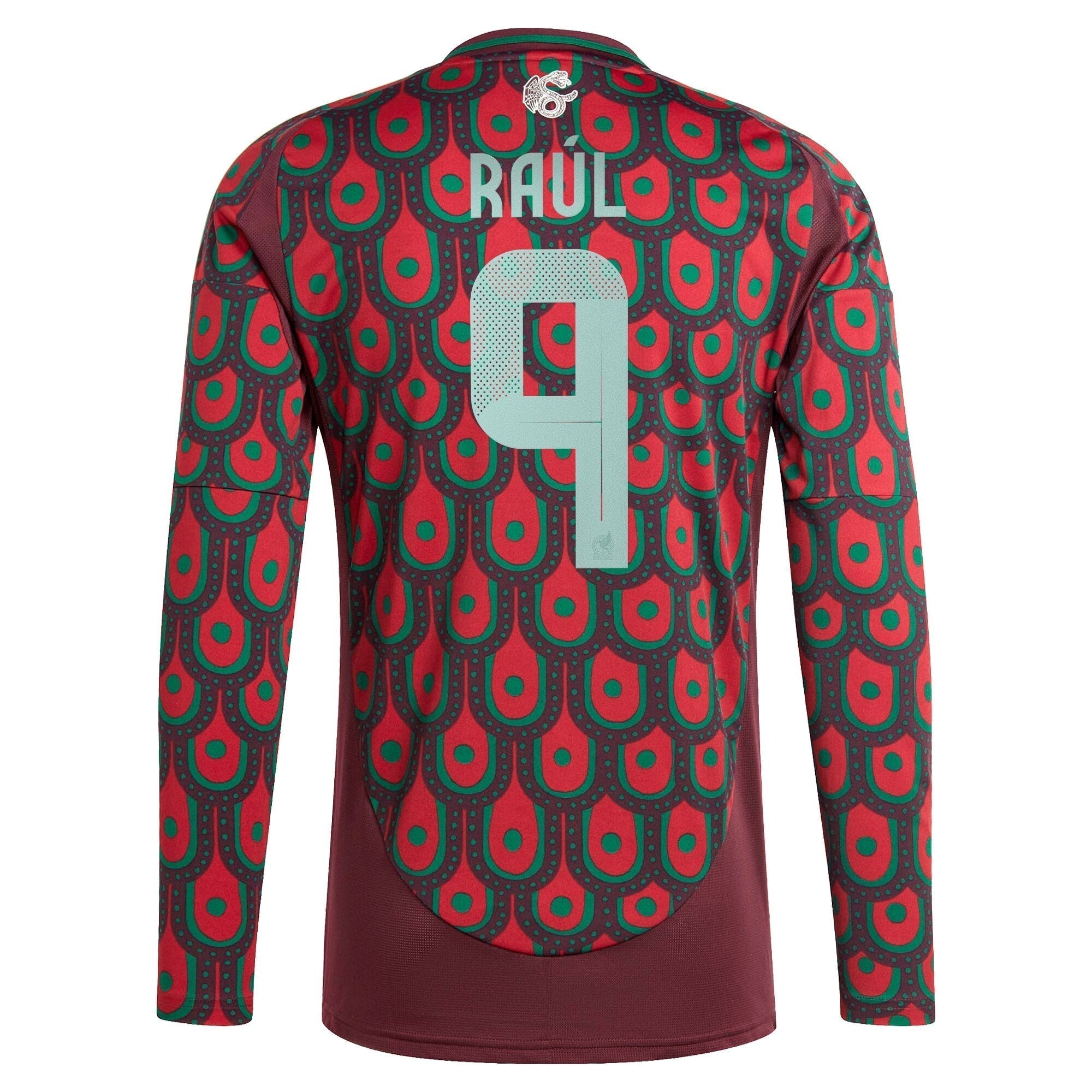 Raul Jimenez Mexico National Team adidas 2024 Home  Player Long Sleeve Authentic T-shirt - Burgundy