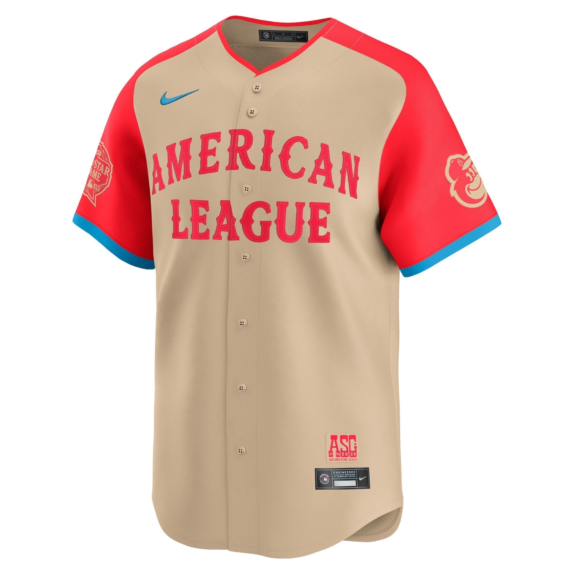 Adley Rutschman American League Nike 2024 MLB All-Star Game Limited Player Authentic T-shirt - Cream