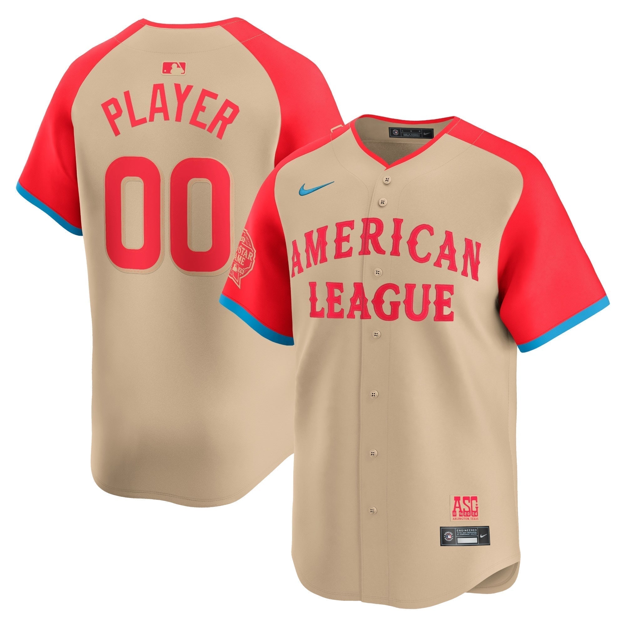 American League Nike 2024 MLB All-Star Game Limited Pick-A-Player Custom Authentic T-shirt - Cream