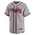 Atlanta Braves Nike Away Limited Custom Authentic T-shirt - Gray