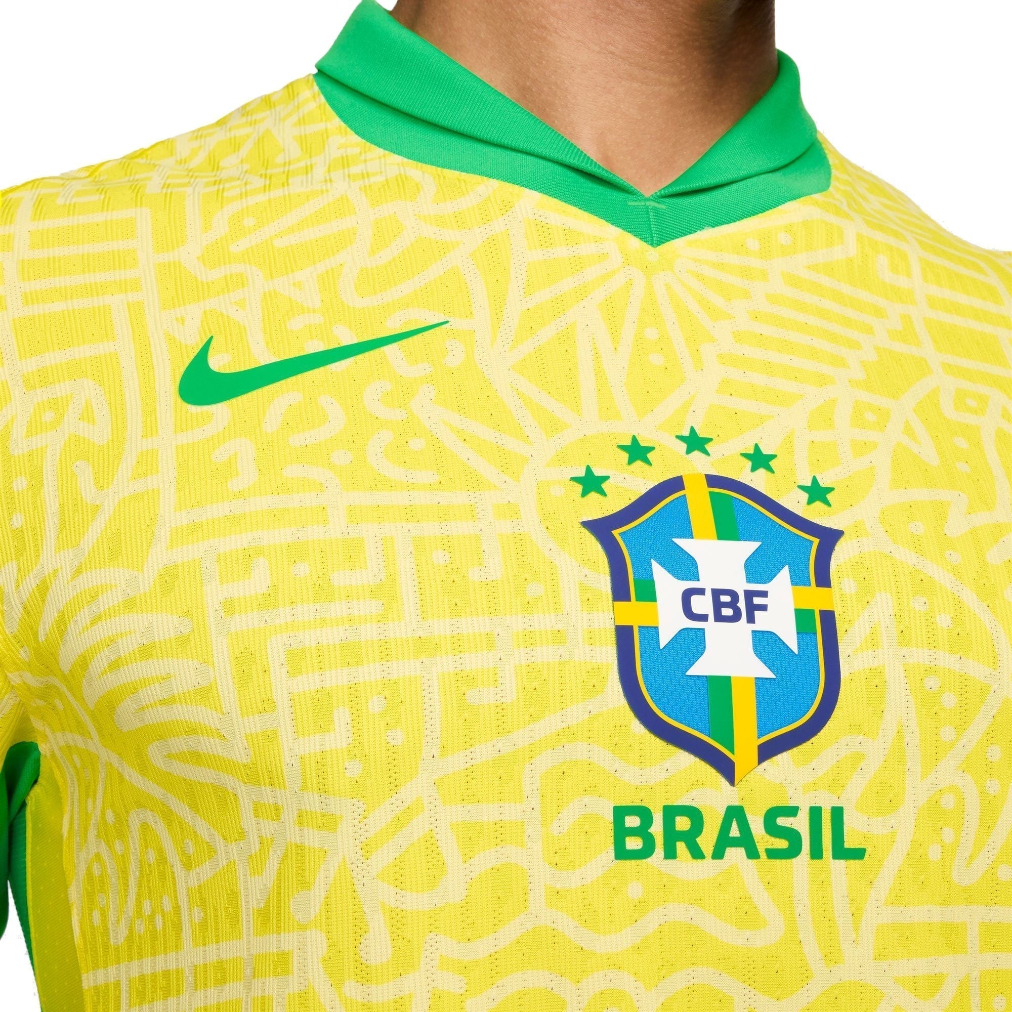 Neymar Jr. Brazil National Team Nike 2024 Home Match Player Authentic T-shirt – Yellow