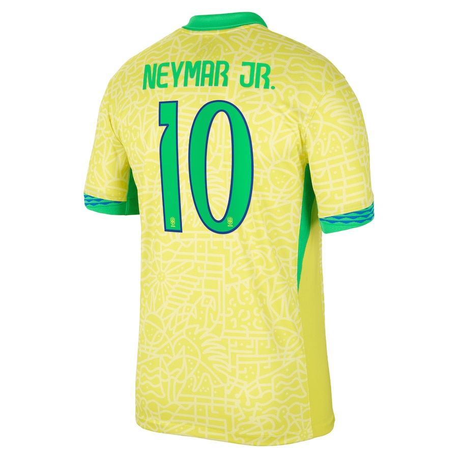 Neymar Jr. Brazil National Team Nike 2024 Home Stadium Player Authentic T-shirt – Yellow