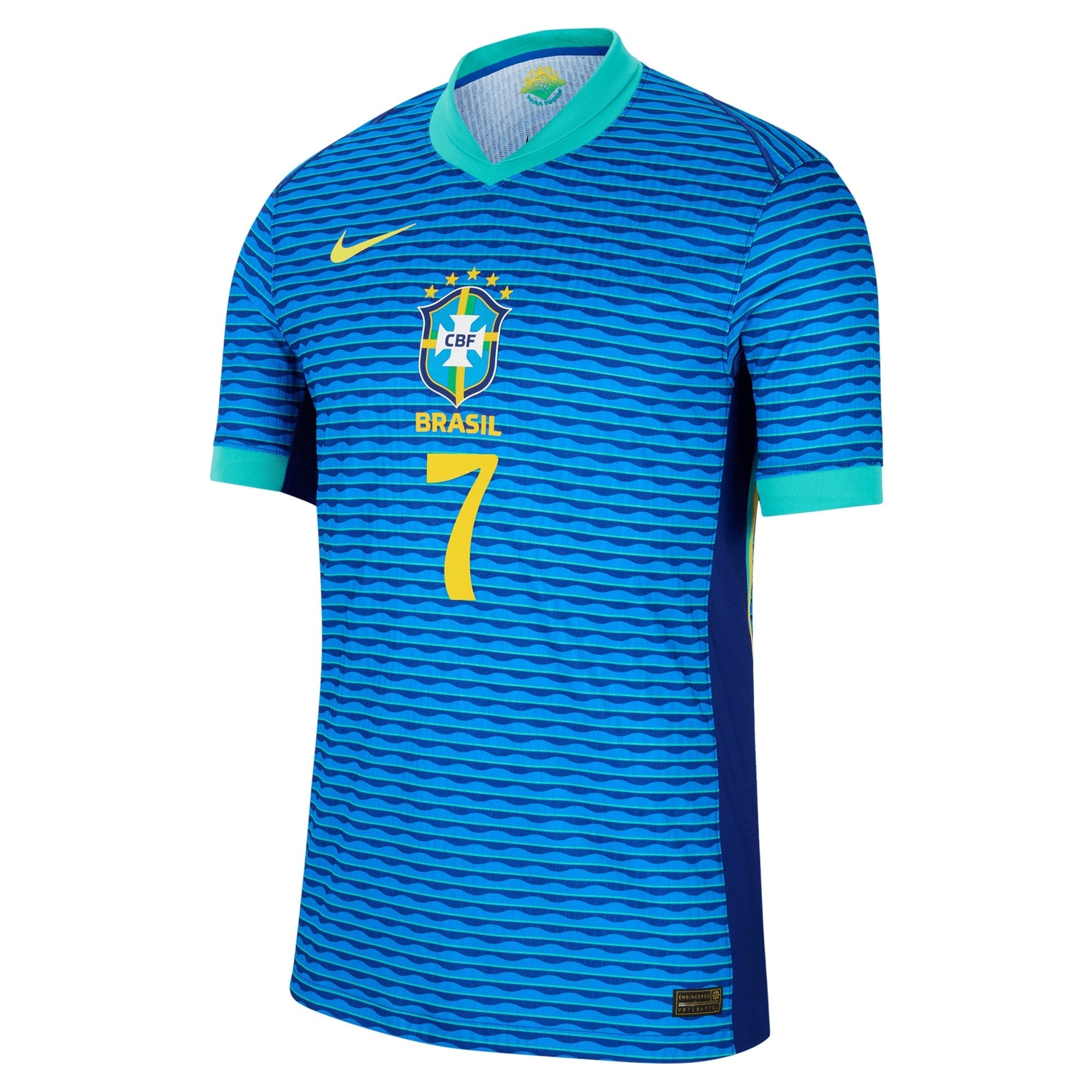 Vini Jr. Brazil National Team Nike 2024 Away Authentic T-shirt - Blue