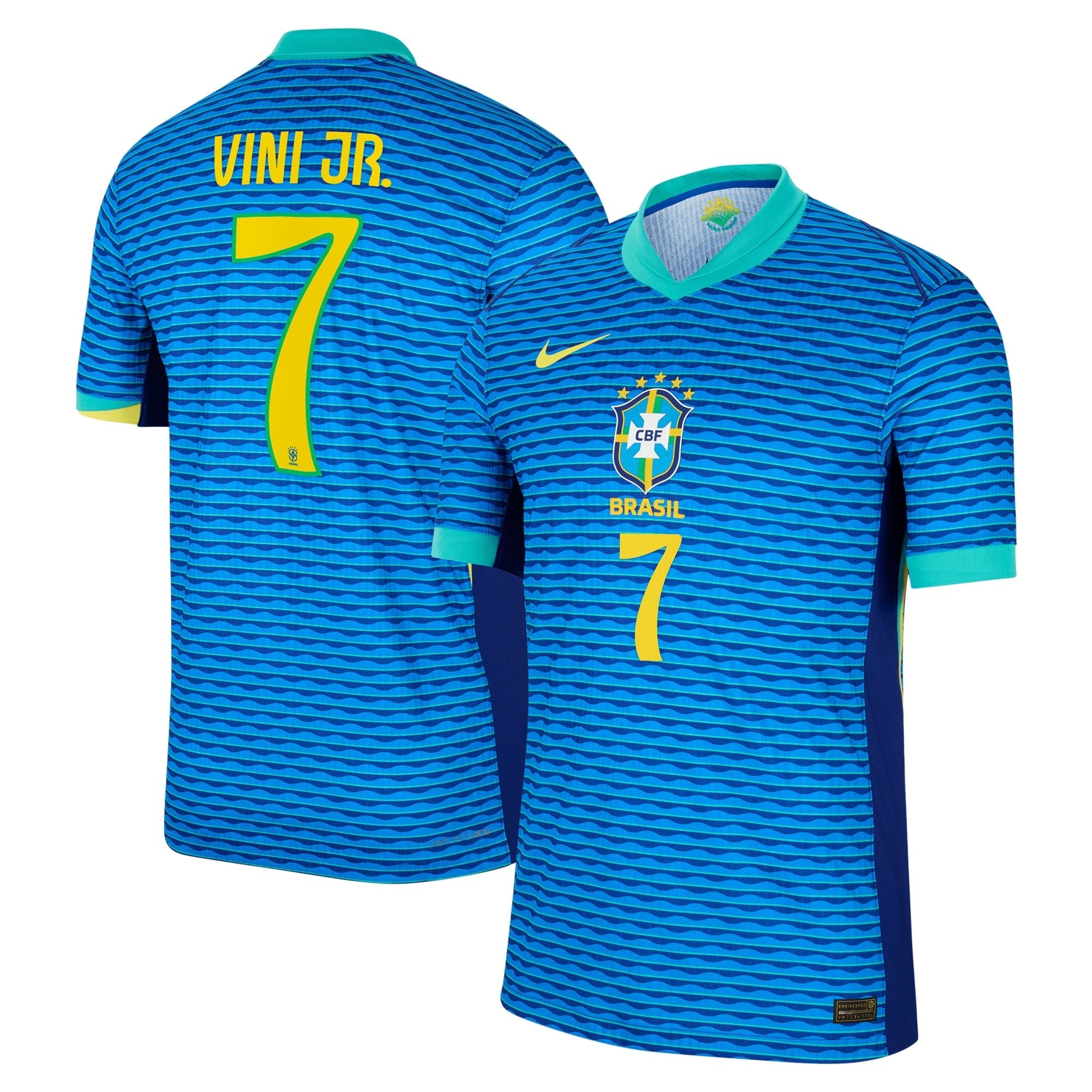 Vini Jr. Brazil National Team Nike 2024 Away Authentic T-shirt - Blue