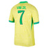 Vini Jr. Brazil National Team Nike 2024 Home  Authentic T-shirt - Yellow