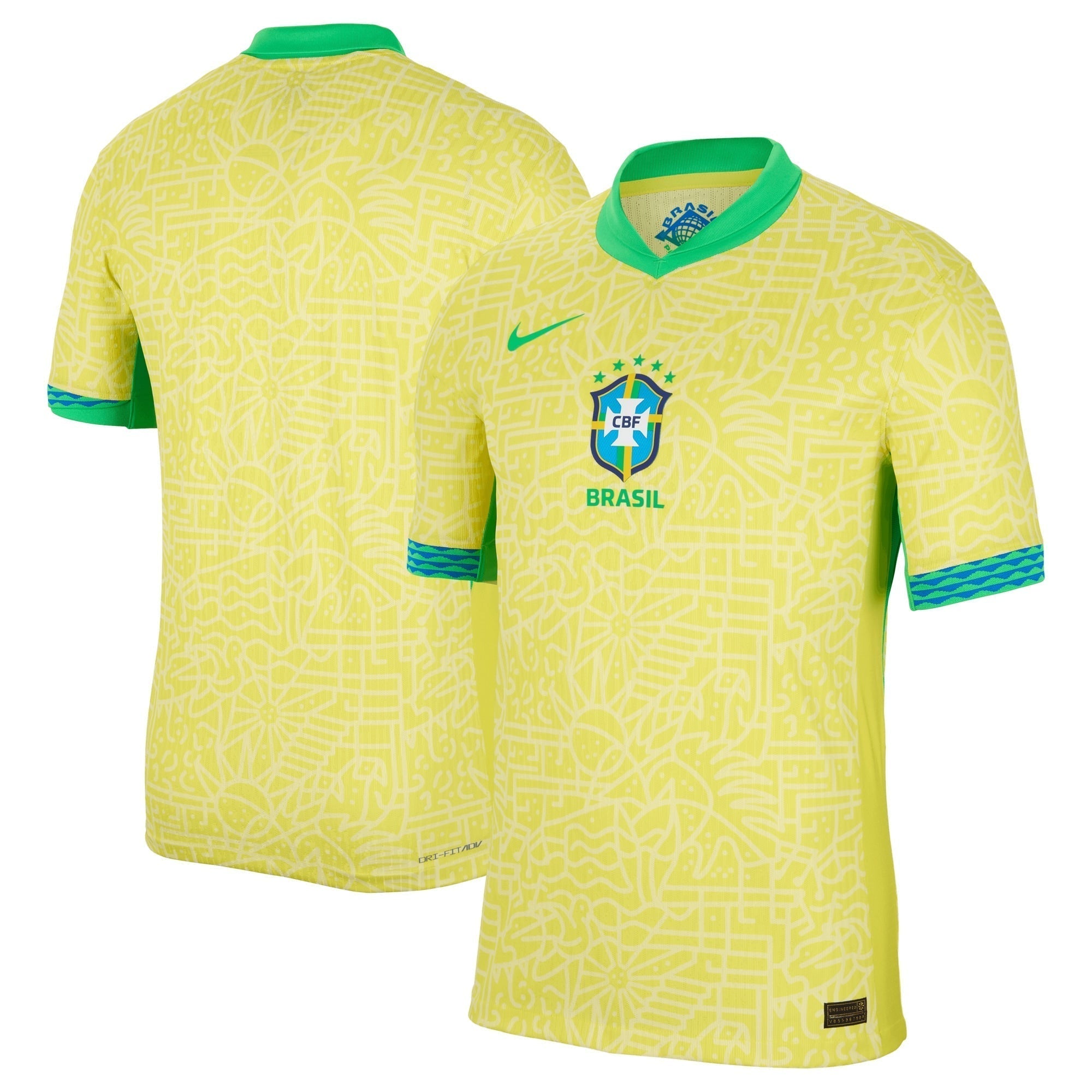 Brazil National Team Nike 2024 Home Match Authentic T-shirt – Yellow
