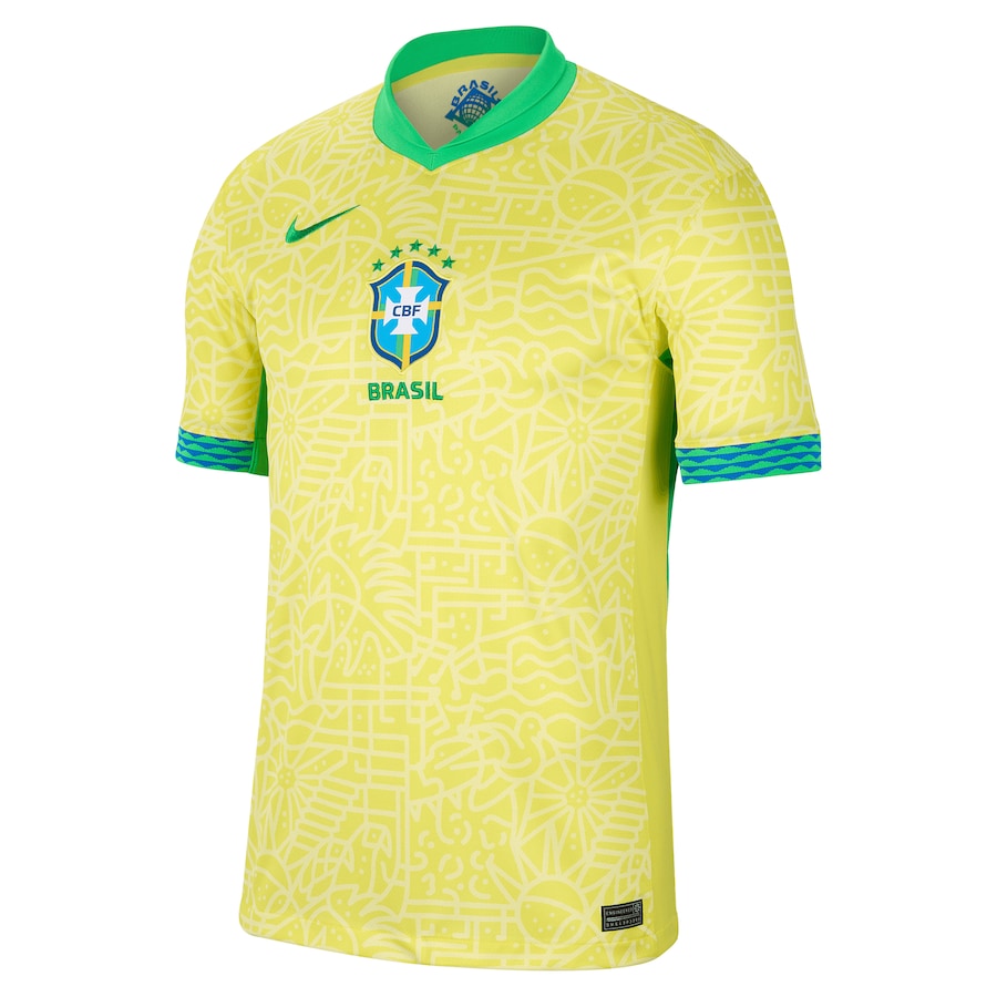 Brazil National Team Nike 2024 Home Stadium Authentic T-shirt – Yellow