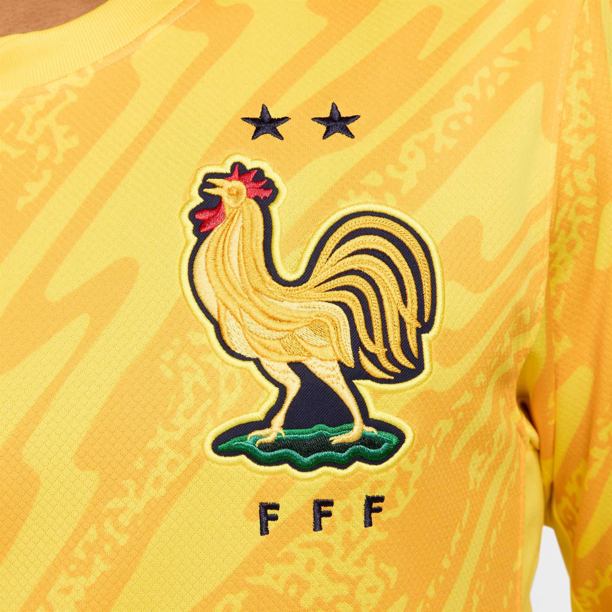 France National Team Nike 2024 Goalkeeper Stadium Long Sleeve Authentic T-shirt - Yellow