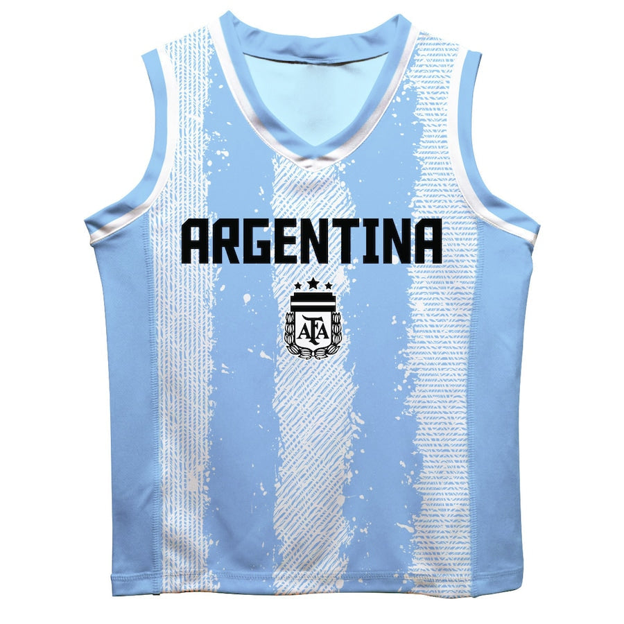 Julián Álvarez Argentina National Team Vive La Fete Mesh Basketball Authentic T-shirt - Light Blue