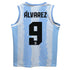 Julián Álvarez Argentina National Team Vive La Fete Mesh Basketball Authentic T-shirt - Light Blue