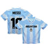 Lionel Messi Argentina National Team Vive La Fete Football Authentic T-shirt - Light Blue