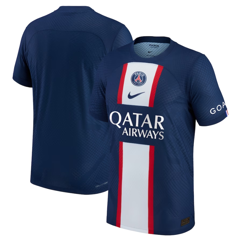 Nike Paris Saint-Germain Authentic Jersey in navy blue with bold team colors and Qatar Airways logo