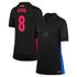 Nike Pedri Barcelona away jersey 2025 in black with red number 8 and blue side panels