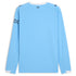 Back view of Manchester City 2025 home Puma jersey long sleeve in sky blue with black accents