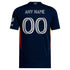 Back view of San Diego FC adidas 2025 jersey in navy with customizable name and number 00