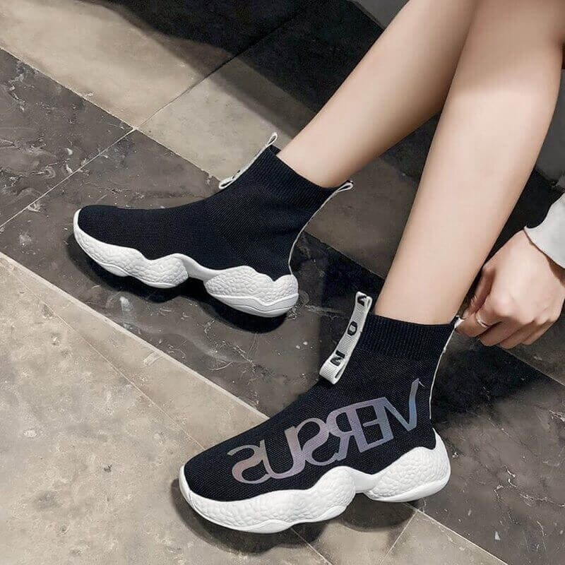 women sneaker high-top sock – stylish casual flats with comfortable fit | nevada™ - Nevada Shoe