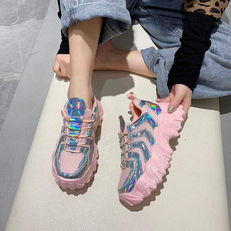 Symphony Shoes Woman ERNESTNM Bling Women Sneakers Tenis Feminino Comfortable Breathable Thick Sole Casual High Quality Shoes